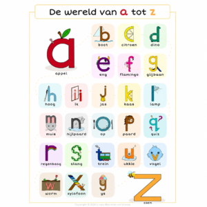 Home de wereld van a tot z letterposter